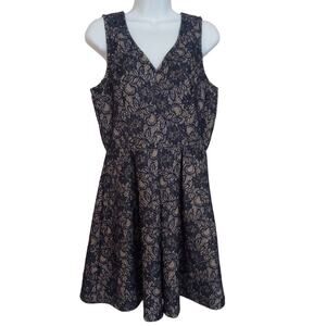 Blue Rain Lace Overlay Sleeveless Dress